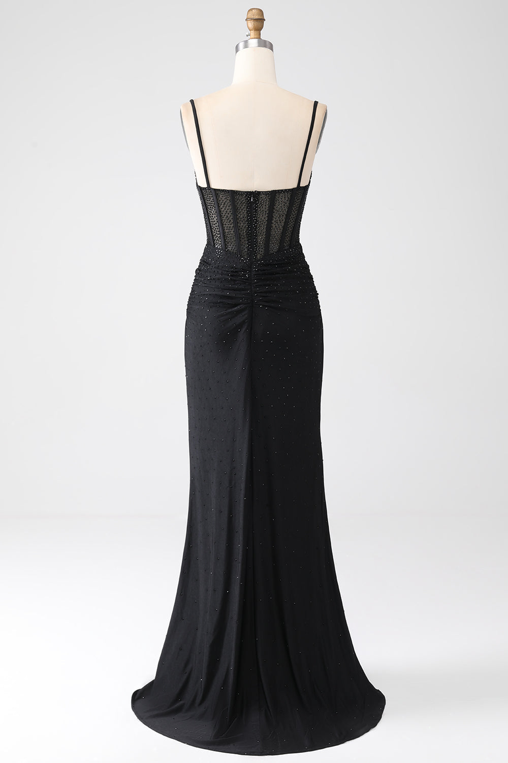 Mermaid Black Beaded Prom Klänning med volanger