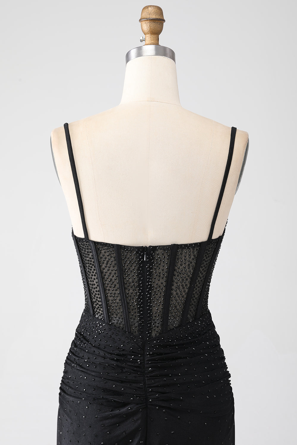 Mermaid Black Beaded Prom Klänning med volanger