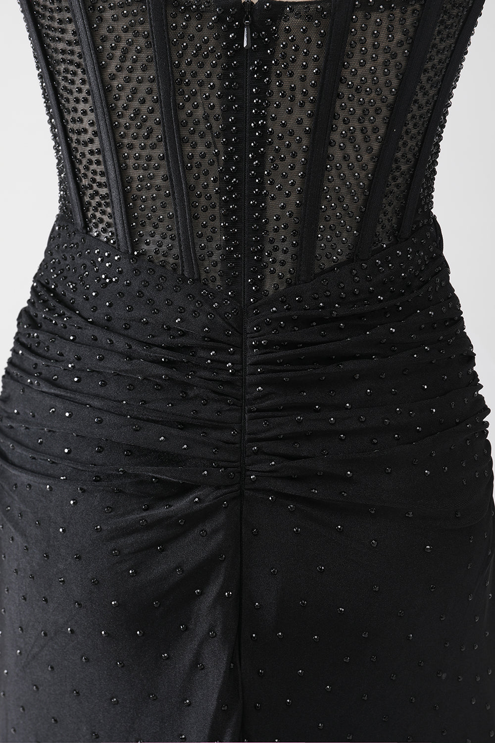 Mermaid Black Beaded Prom Klänning med volanger