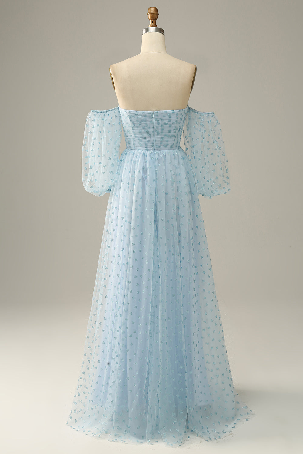 Himmelsblå Off-Shoulder Balklänning