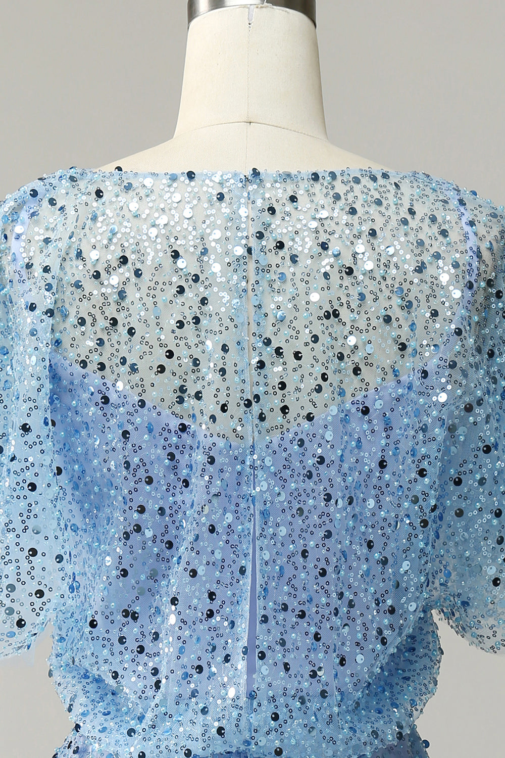 Gråblå Paljetter Bodycon Cocktailklänning