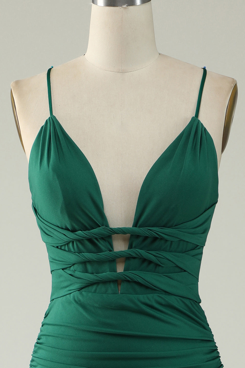 Kungsblå Sjöjungfru Spaghetti Remmar Plus Size Balklänning med Criss Cross Tillbaka