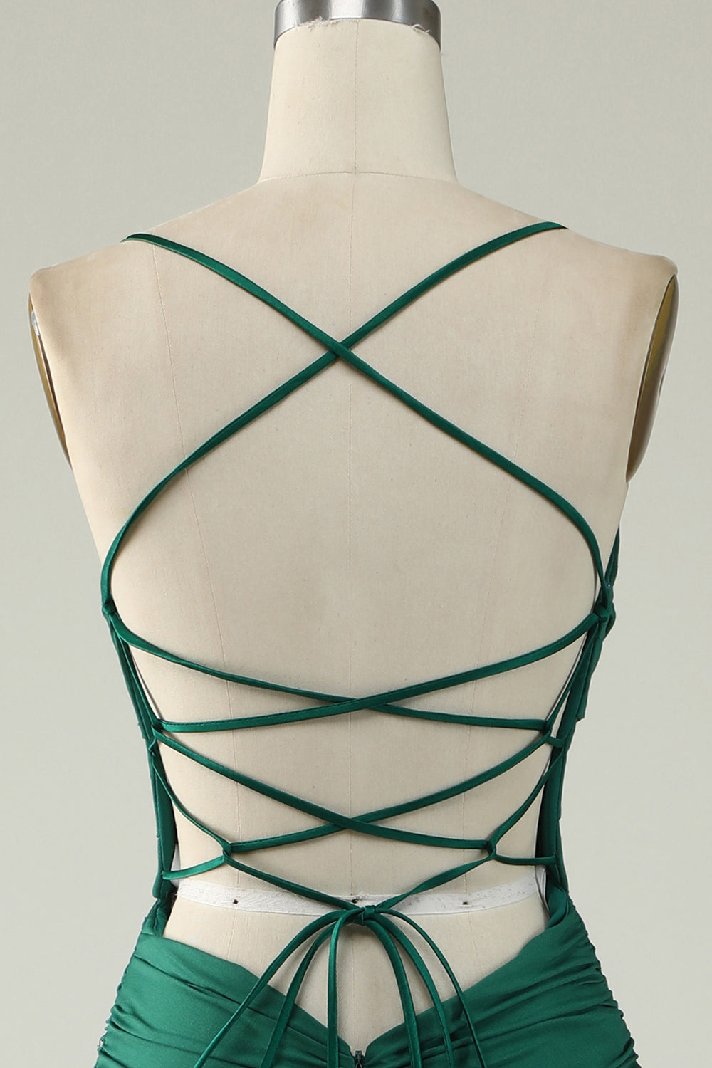 Kungsblå Sjöjungfru Spaghetti Remmar Plus Size Balklänning med Criss Cross Tillbaka