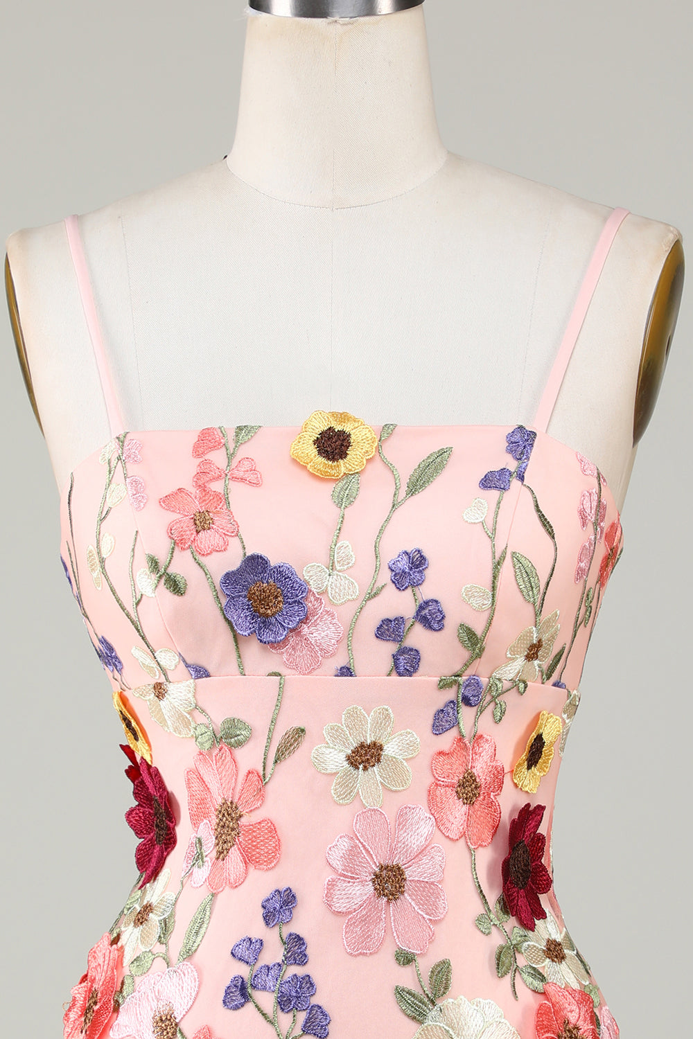 Bodycon Spaghettiband Svart Homecoming Klänning med 3D Blommor