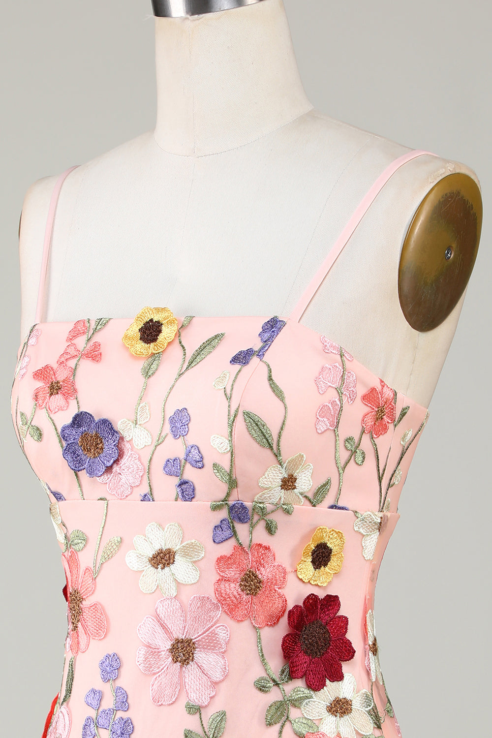 Bodycon Spaghettiband Svart Homecoming Klänning med 3D Blommor