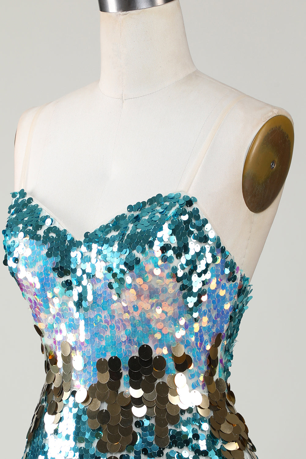 Glittrande Blå Paljetterad Bodycon Hemkomstklänning