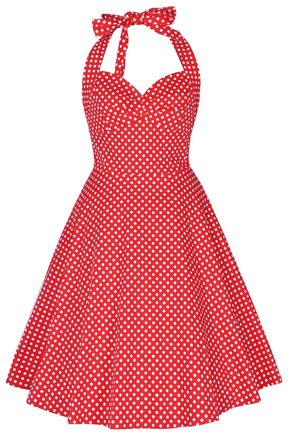 Halter tryckt 1950-talet Pin Up Dress