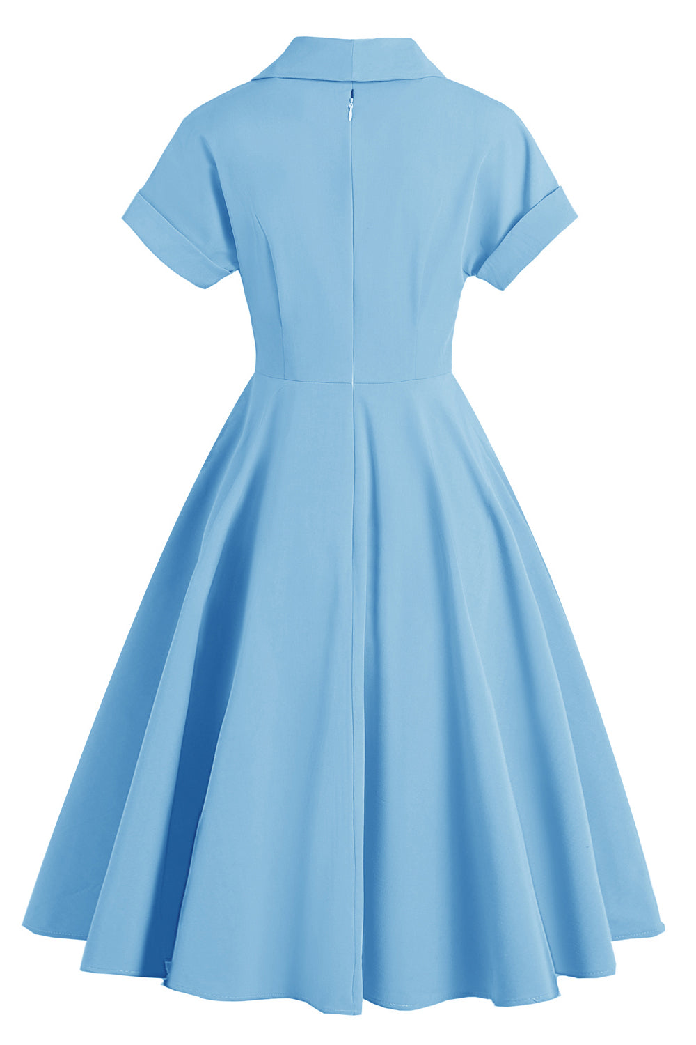 Elegant gul V-hals vintageklänning