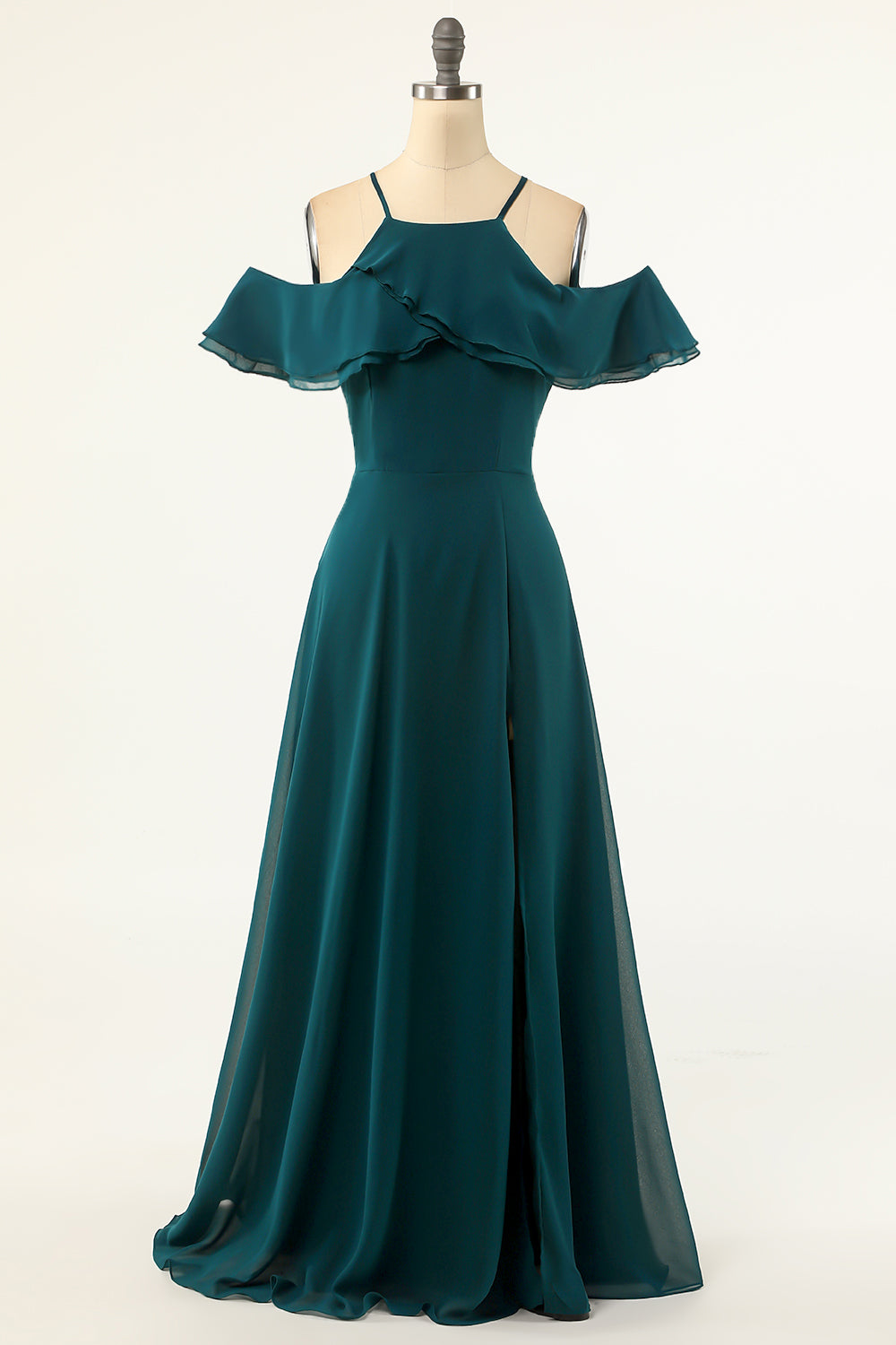 Grön Off-shoulder Balklänning