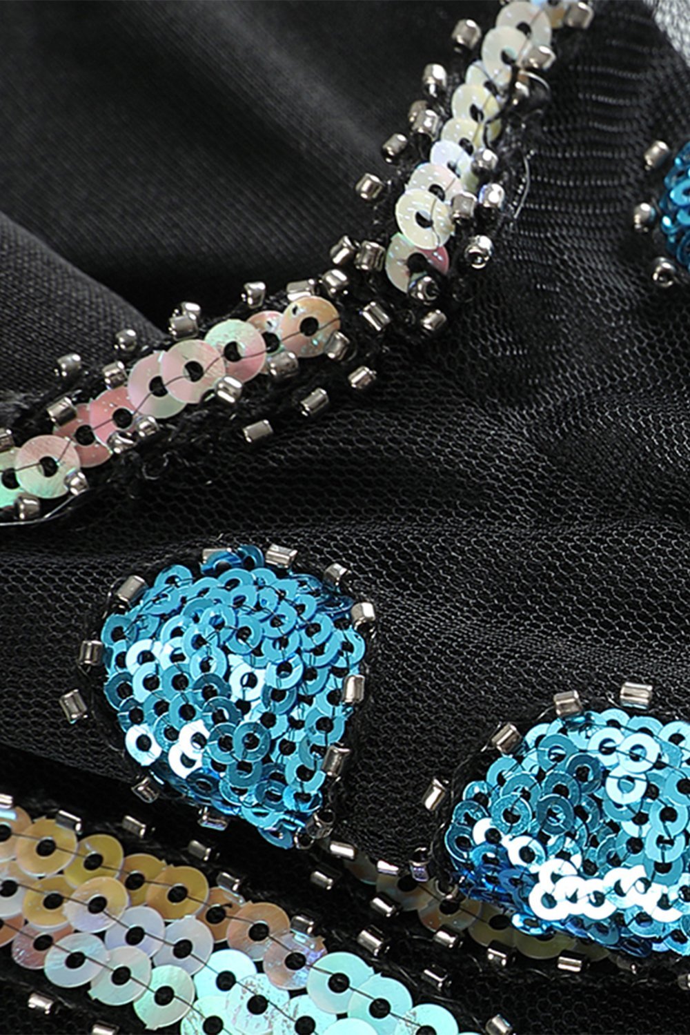 Svart Blå Asymmetrisk V-ringning Gatsby Klänning