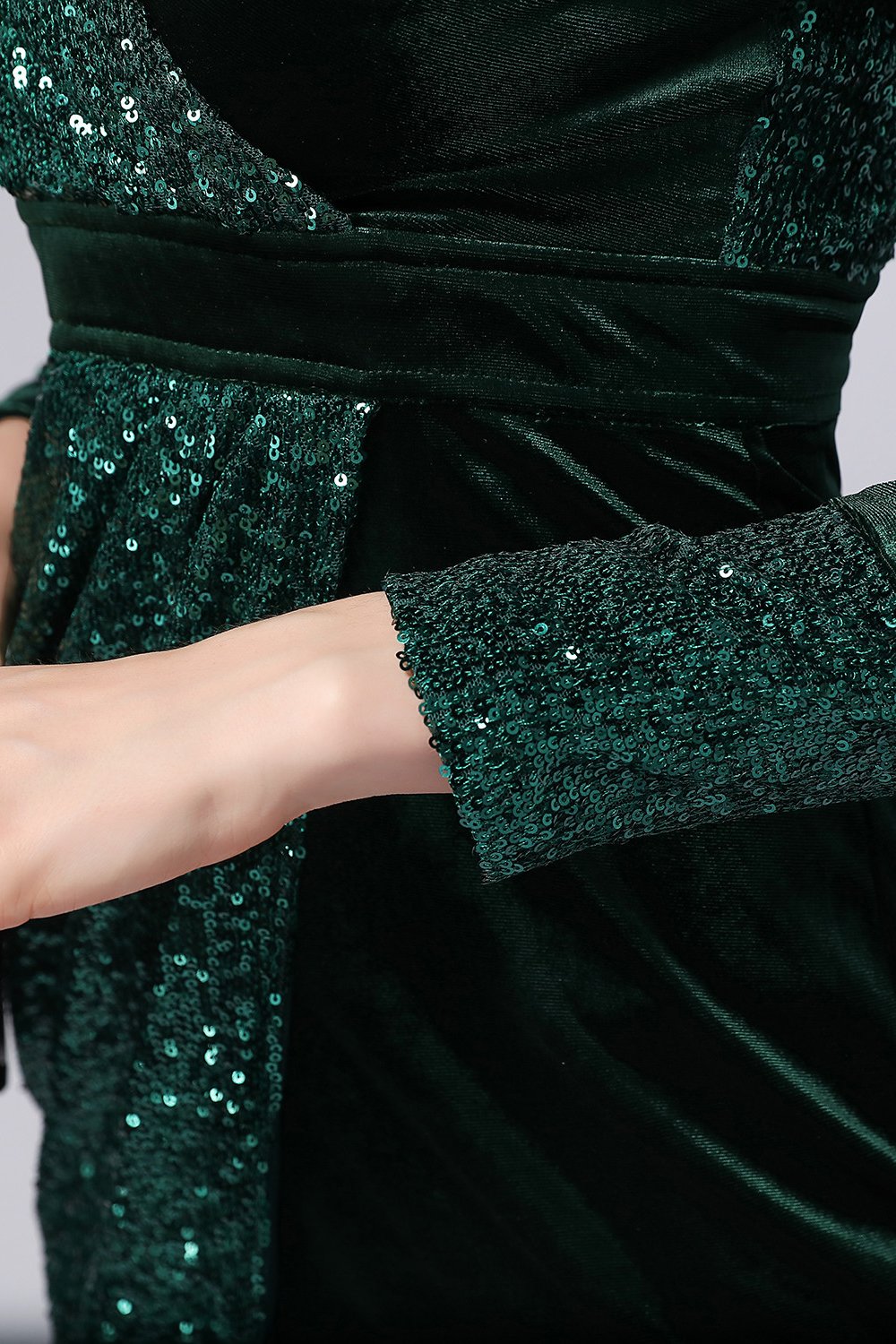 Vinröda paljetter & Sammet Cocktailklänning