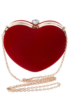 Röd sammet hjärta handväska