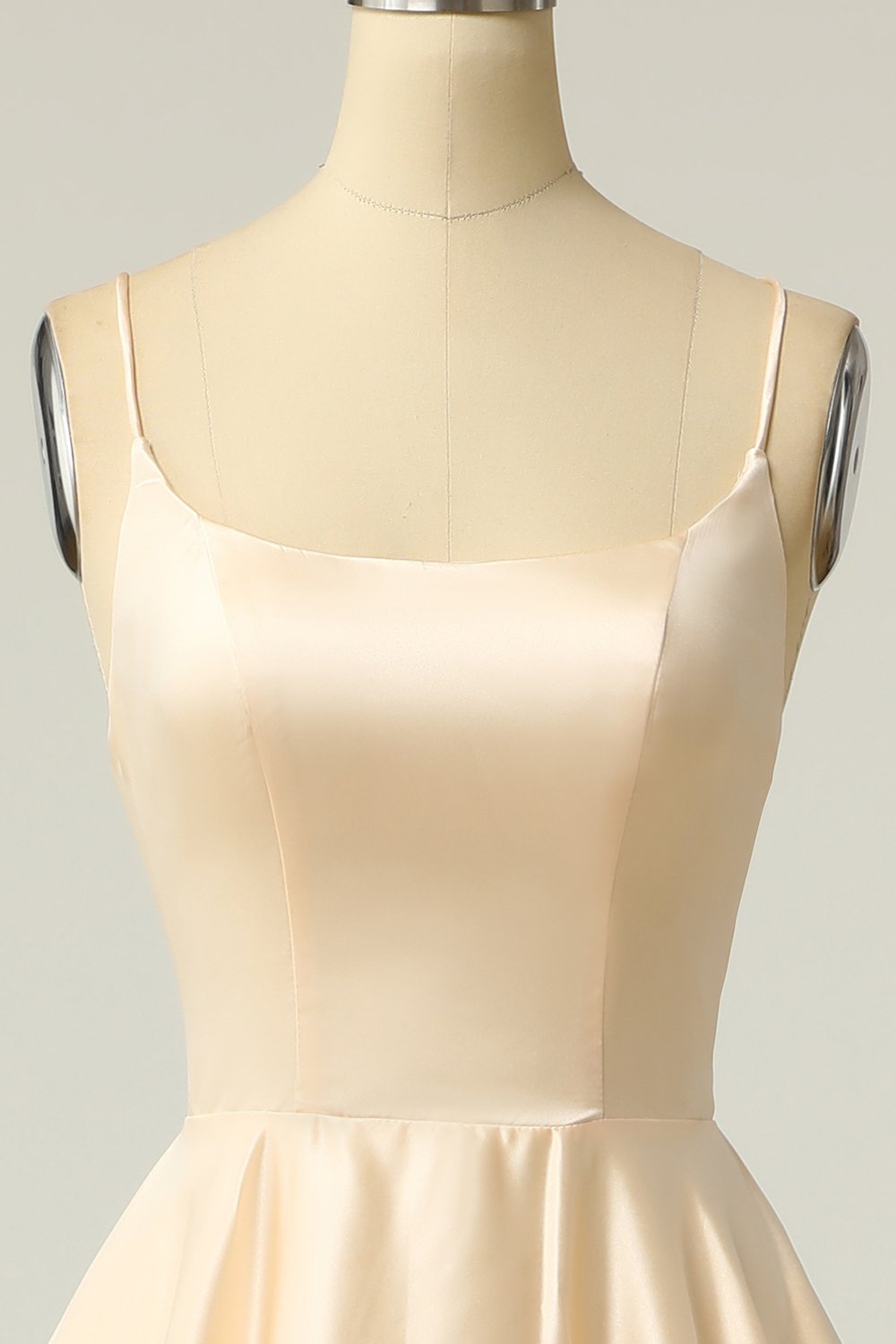 Royalblå Rygglös Satin Balklänning