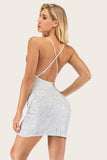 Silver Paljett Bodycon Cocktailklänning