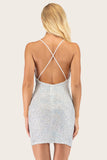 Silver Paljett Bodycon Cocktailklänning
