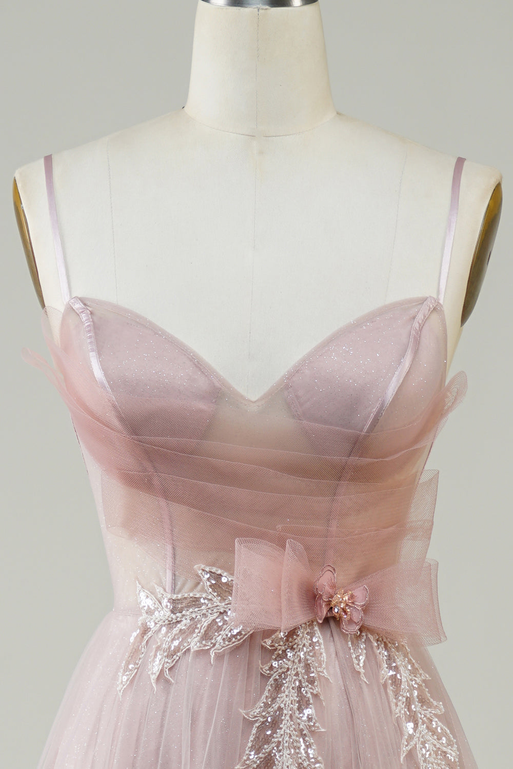 Rodna A-Linje Corset Lång Tulle Balklänning med Applikationer