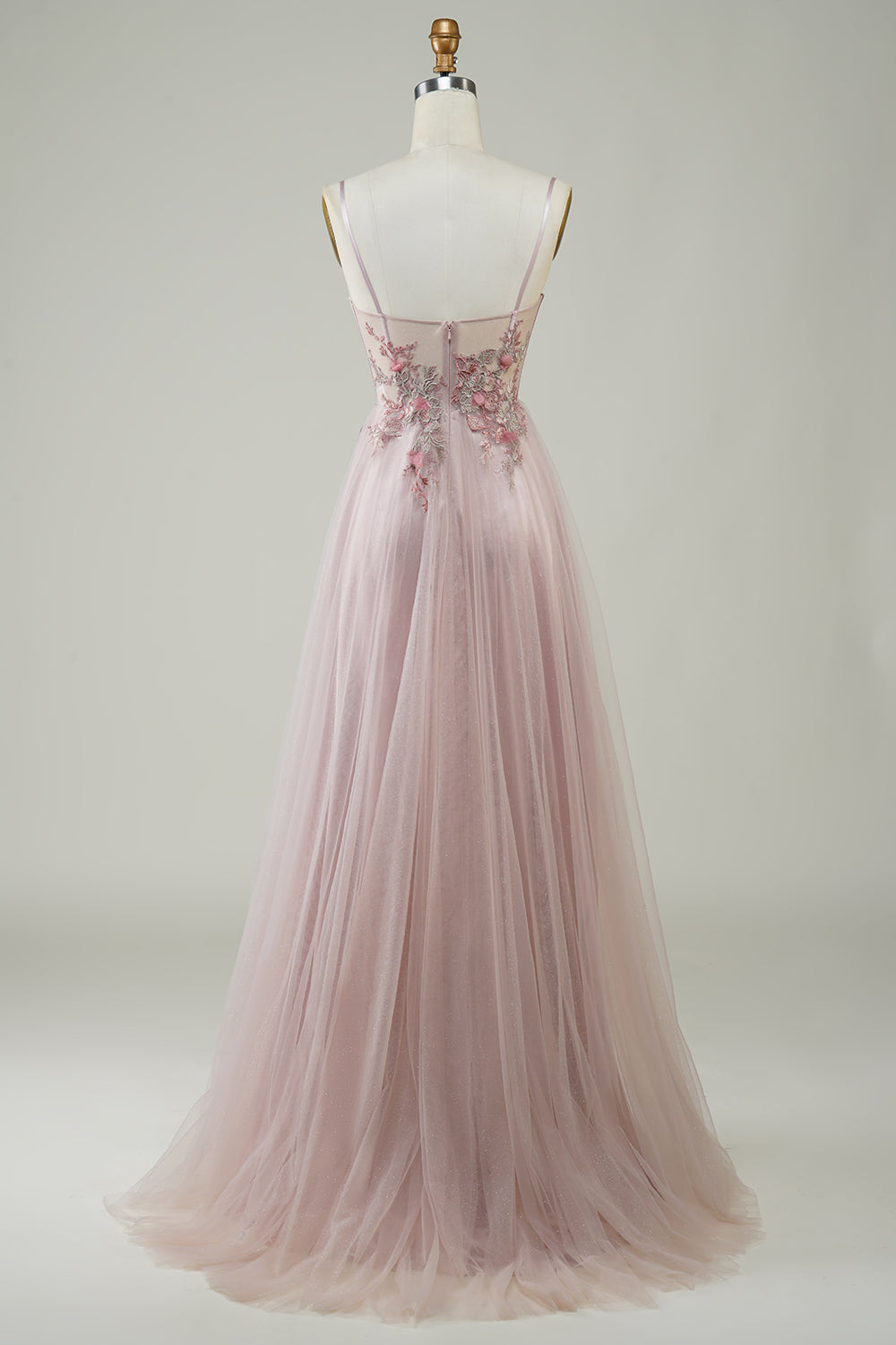 Rodna Corset A-Linje Lång Balklänning med Blommor