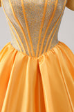Glittrande Blå En linje Från Axeln Satin Ruffle Homecoming Klänning med Beading