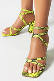 Gula Chunky Klackar Ankelremmar Sandaler