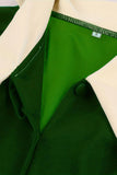 A-linje Marinblå Retro Button Up Vintage Klänning med Korta Ärmar