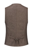 Brun 3 delar Herrdräkt Slim Fit Groomsmen kostym