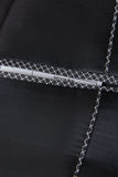 Mörkblå Jacquard 2 stycken Sjal Kavajslag Kostymer för män