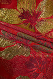 Röd Jacquard 2 stycken Sjal Kavajslag Kostymer för män