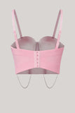 Glittrande svart Beading Korsett Bustier Topp