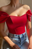 Svart Off The Shoulder Satin Korsett Bustier Topp