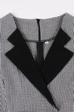 Svart lapel hals pläd vintage 1950-talet klänning