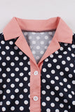 Svart Rosa Polka Dot Pinup 1950-talet Klänning