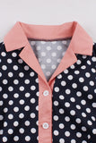Svart Rosa Polka Dot Pinup 1950-talet Klänning