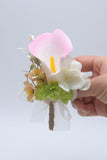 Rosa män Boutonniere för bal bröllopsfest