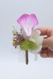 Rosa män Boutonniere för bal bröllopsfest