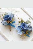 Aprikos Prom Handled Corsage och mäns Boutonniere för bröllop