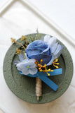 Aprikos Prom Handled Corsage och mäns Boutonniere för bröllop