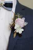 Aprikos Prom Handled Corsage och mäns Boutonniere för bröllop