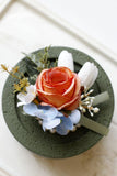 Aprikos Prom Handled Corsage och mäns Boutonniere för bröllop