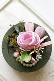 Aprikos Prom Handled Corsage och mäns Boutonniere för bröllop