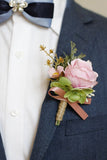 Aprikos Prom Handled Corsage och mäns Boutonniere för bröllop
