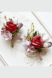 Aprikos Prom Handled Corsage och mäns Boutonniere för bröllop