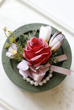 Aprikos Prom Handled Corsage och mäns Boutonniere för bröllop