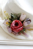 Aprikos Prom Handled Corsage och mäns Boutonniere för bröllop