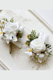 Aprikos Prom Handled Corsage och mäns Boutonniere för bröllop