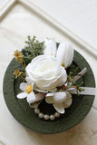 Aprikos Prom Handled Corsage och mäns Boutonniere för bröllop