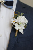 Aprikos Prom Handled Corsage och mäns Boutonniere för bröllop