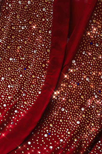 svart glänsande brud brudtärna mantel med strass