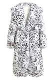 Svart Vit Leopard Mönster Lång Kvinnors Kappa