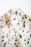 Vit Leopard Kvinnor Vinter Faux Fur Coat