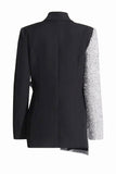 Silver Svart Peak Lapel Slim Fit Kvinnor Kavaj